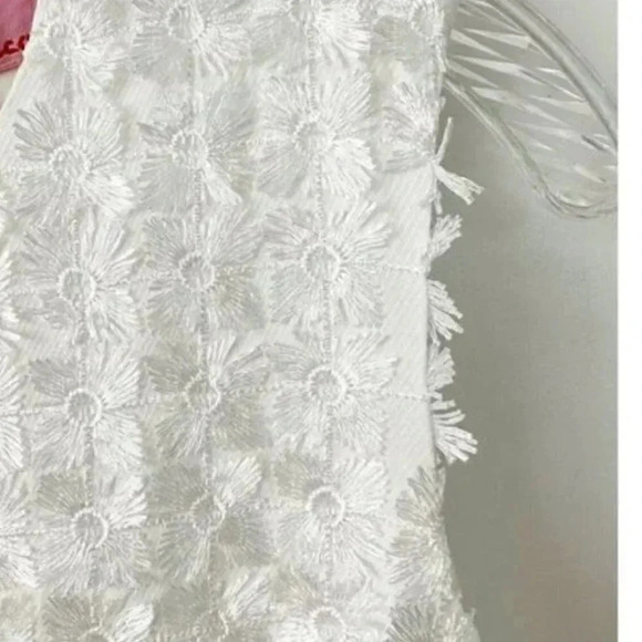 NWT Anthropologie Eva Franco White Textured Asymmetrical Holiday Event Dress 4 - Picture 7 of 9